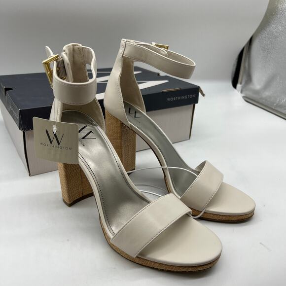 Worthington Womens Lynch Heeled Sandals Ivory Size 9.5M - Picture 3 of 15